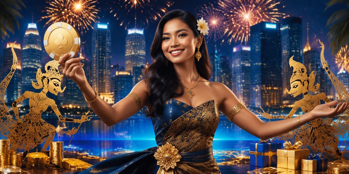 Suasana festival hiburan casino dengan layar besar menampilkan event olahraga live
